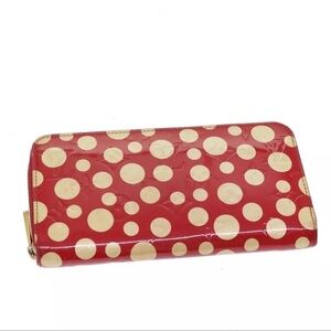 LOUIS VUITTON Monogram Vernis Yayoi Kusama Wallet Rouge M91572 LV Auth yk11825